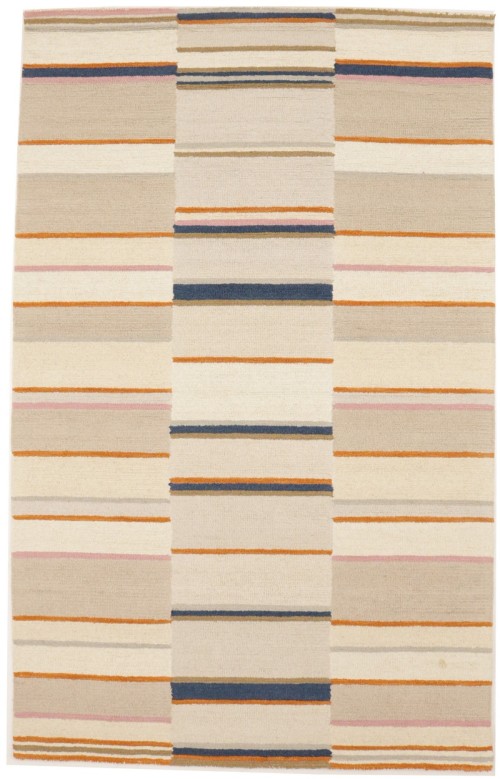 Multicolored Stripes 5X8 Hand-Tufted Modern Rug