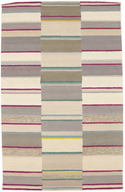 Multicolored Stripes 5X8 Hand-Tufted Modern Rug