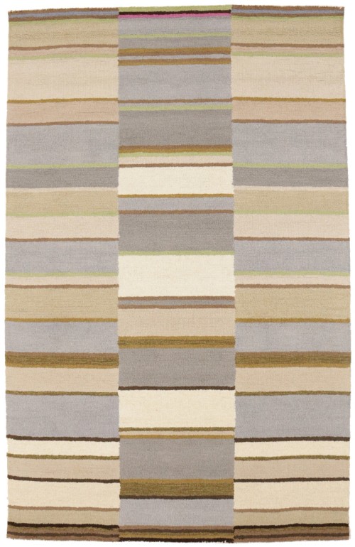 Multicolored Stripes 5X8 Hand-Tufted Modern Rug