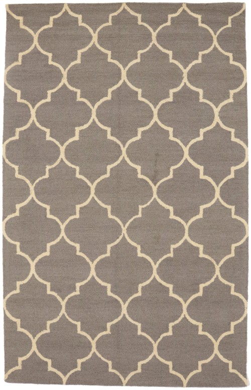 Taupe Trellis 5X8 Hand-Tufted Modern Rug