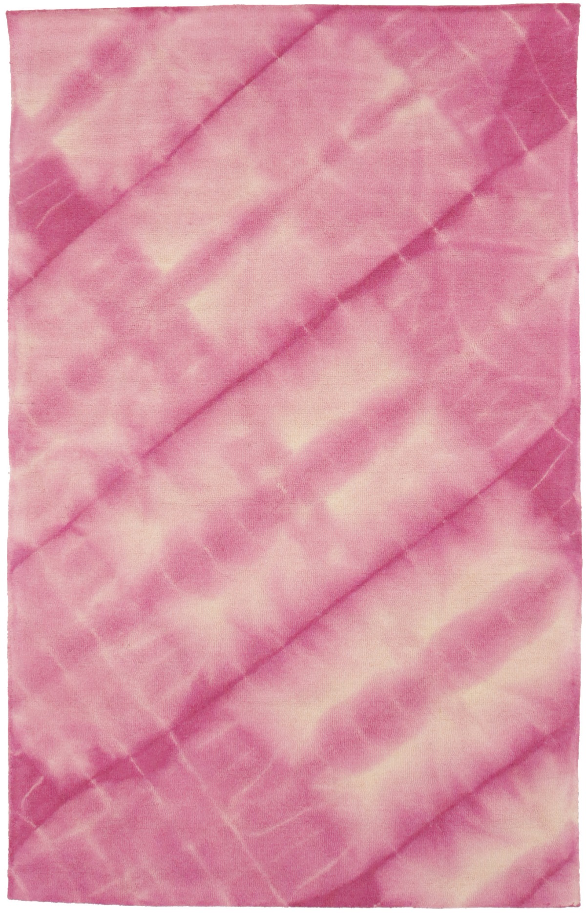 Fuchsia Tie-Dye 5X8 Hand-Tufted Modern Rug