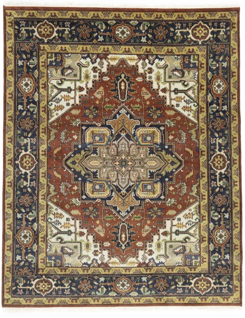 Rust Floral 8X10 Heriz Serapi Oriental Rug