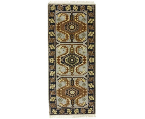 Light Gray Geometric 3X6 Heriz Serapi Oriental Rug