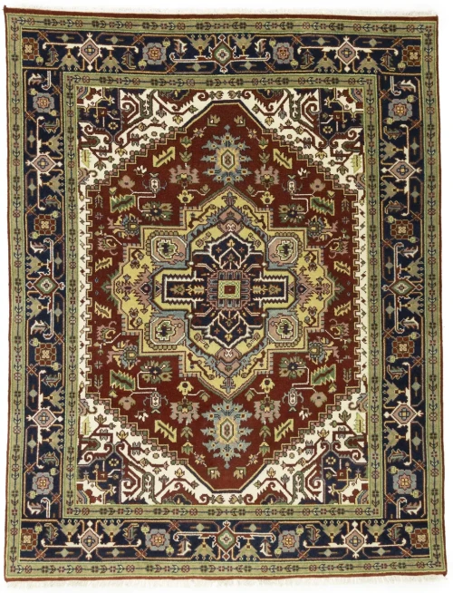 Red Geometric 8X10 Heriz Serapi Oriental Rug