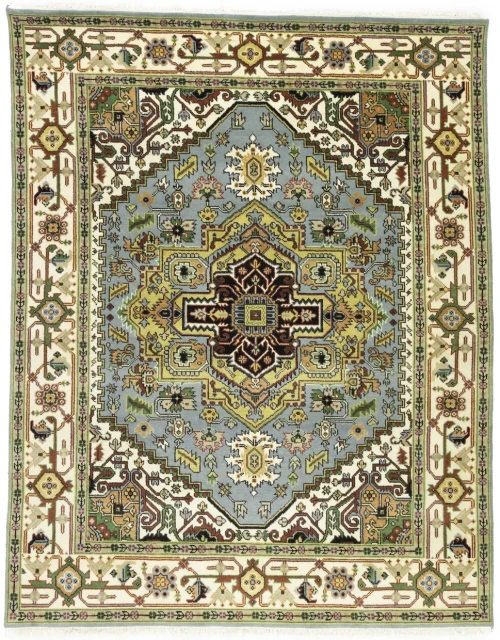 Light Gray Geometric 8X10 Heriz Serapi Oriental Rug