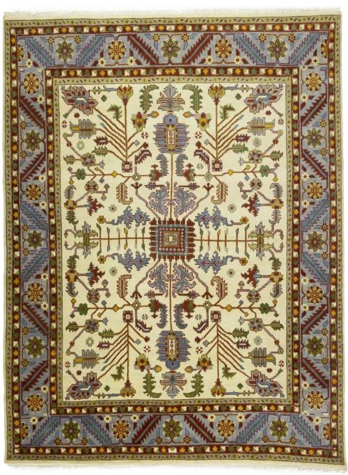 Cream Floral 9X12 Indo-Mahal Oriental Rug