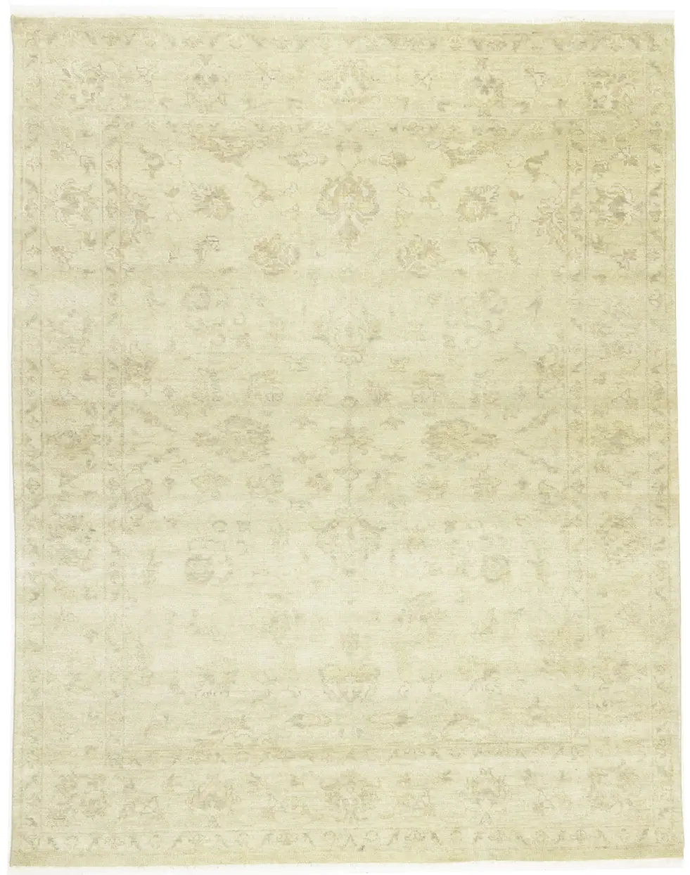 Muted Beige Floral 8X10 Transitional Oriental Rug