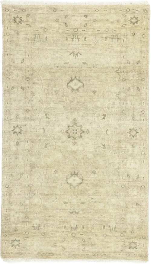 Muted Beige Pinkish Floral 3X5 Transitional Oriental Rug