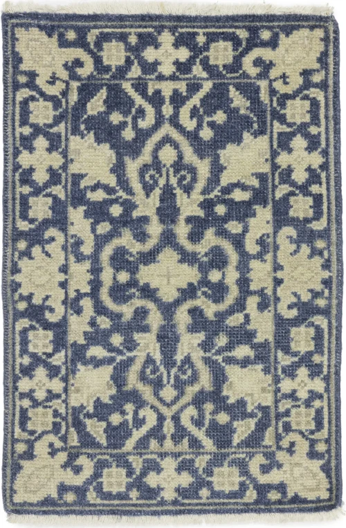 Muted Slate Blue Floral 2X3 Transitional Oriental Rug