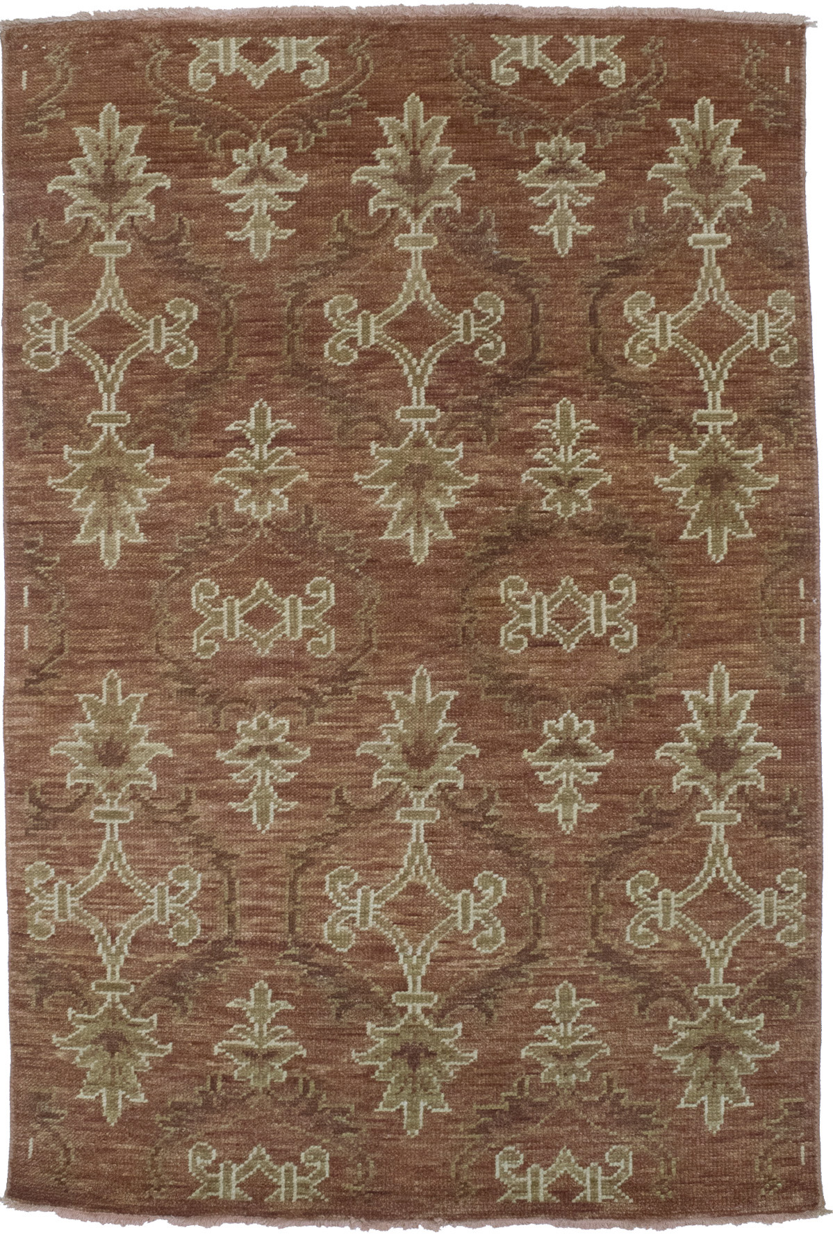 Rust Floral 4X6 Modern Oriental Rug