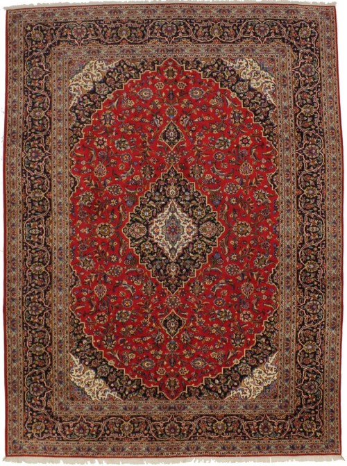 Vintage Red Traditional 10X13 Kashan Persian Rug