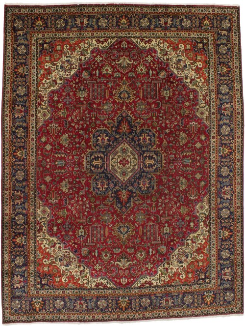 Vintage Red Traditional 10X13 Tabriz Persian Rug