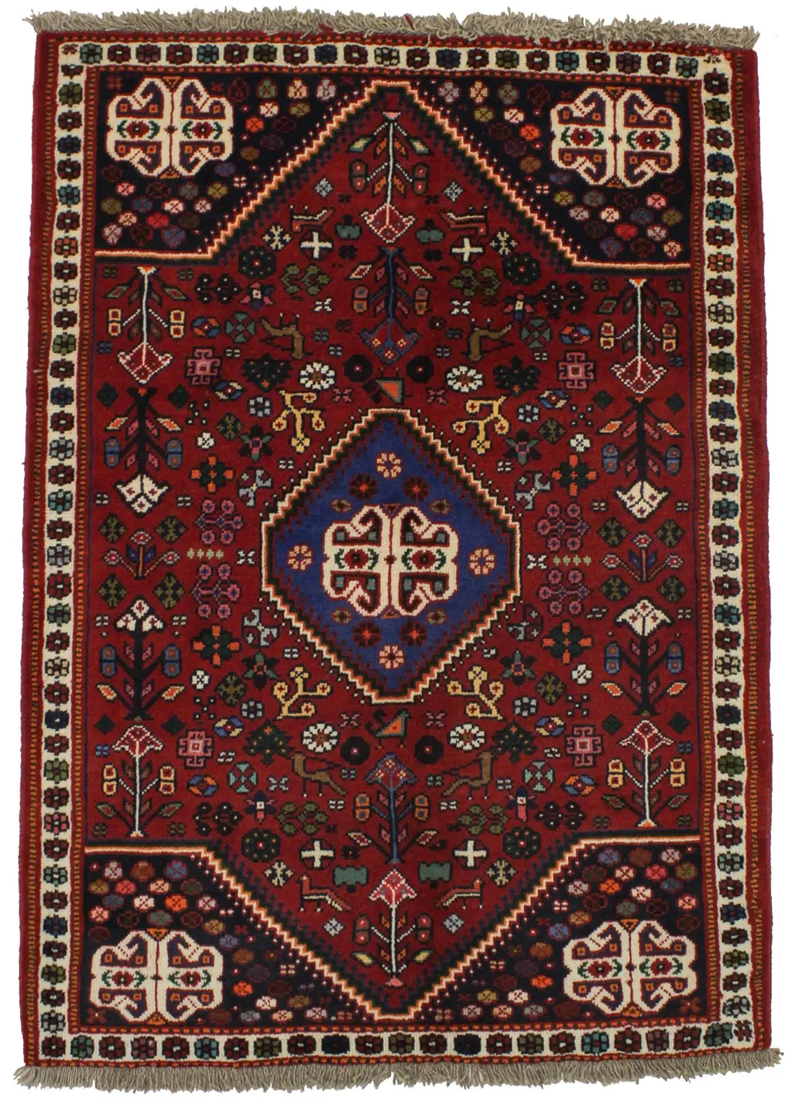 Red Tribal 4X5 Shiraz Persian Rug