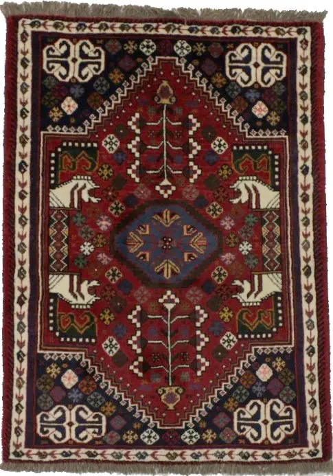 Red Tribal 3X5 Shiraz Persian Rug