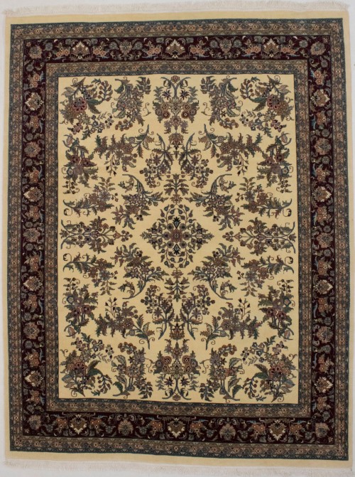 Cream Classic Floral 8X10 Oriental Rug