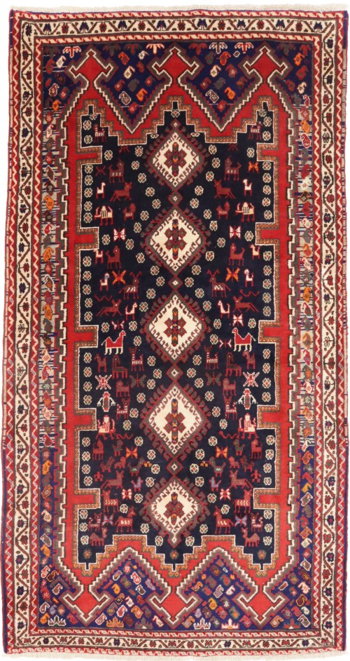 Vintage Plum Tribal 4X7 Shahrbabak Persian Rug