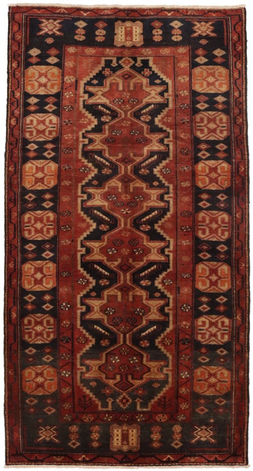 Vintage Rusty Red Tribal 5X9 Hamedan Persian Runner Rug