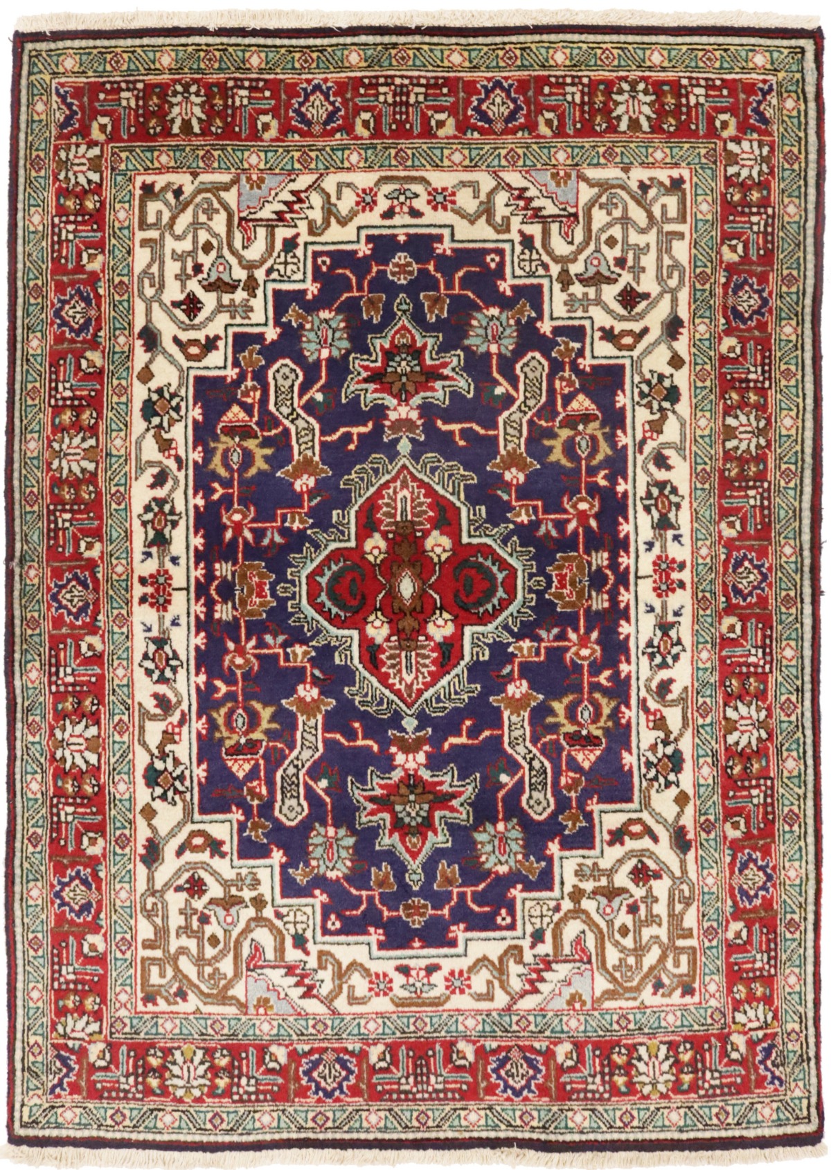 Vintage Plum Traditional 3'3X4'7 Tabriz Persian Rug