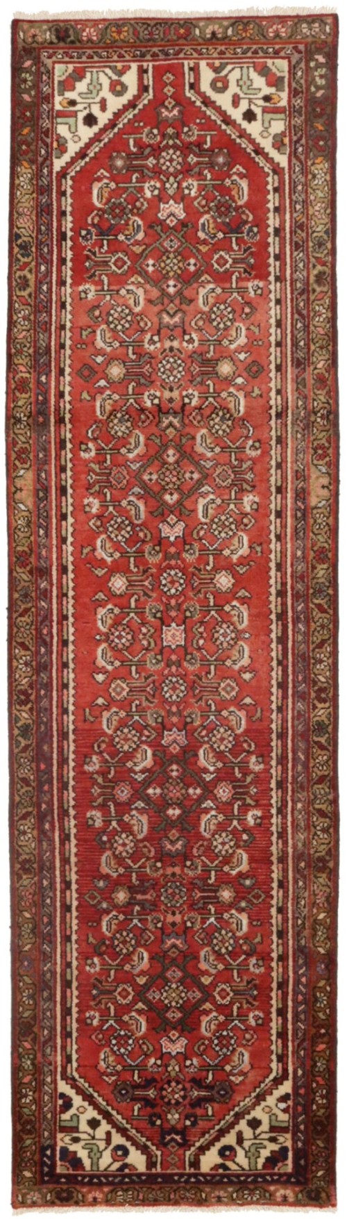 Semi Antique Red Tribal 2'5X9'2 Hamedan Persian Runner Rug