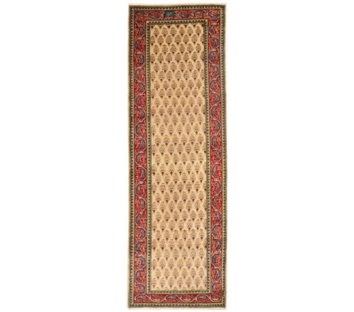 Vintage Cream Floral 3X8 Tabriz Persian Runner Rug