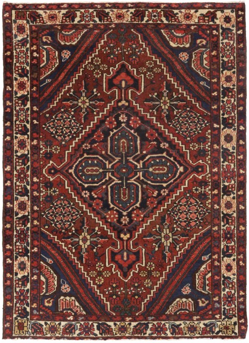 Rusty Red Vintage Floral Design 4X6 Oriental Rug