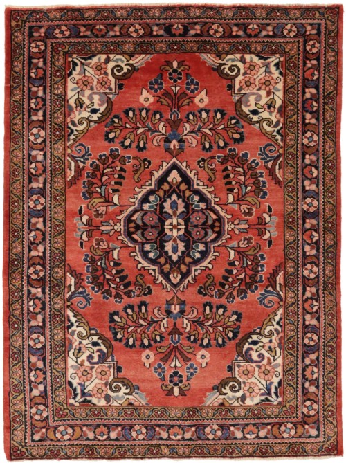 Vintage Orange-red Floral 4X5 Lilian Persian Rug