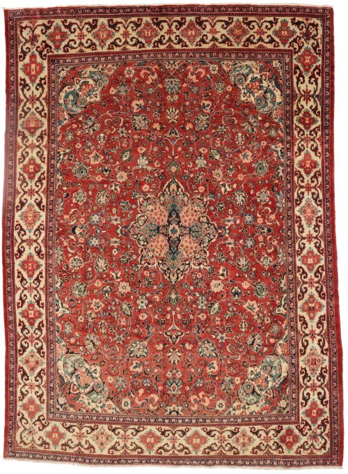 Vintage Orange-red Traditional 10X14 Mahal Persian Rug