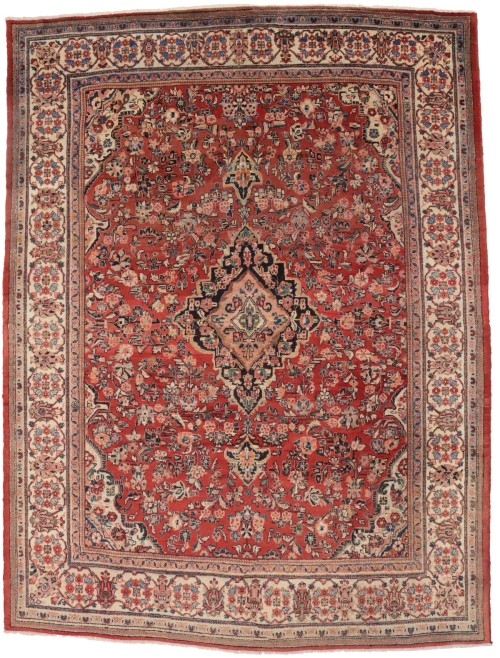 Semi Antique Red Traditional 10X13 Mahal Persian Rug