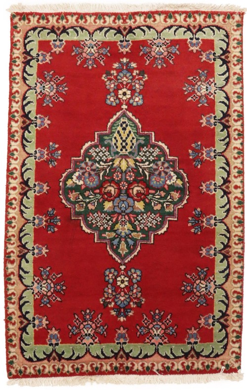 Vintage Floral Red 3X4'6 Tabriz Persian Rug