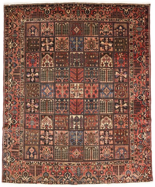 Semi Antique Pictorial Floral 10'5X13'0 Bakhtiari Persian Rug