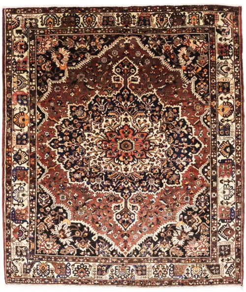 Vintage Brown Floral 10X12 Bakhtiari Persian Rug