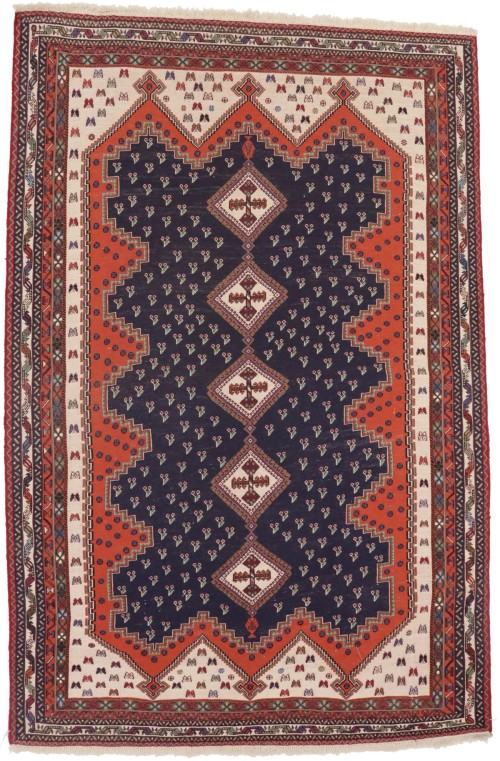 Plum Tribal 4X7 Sumak Persian Rug