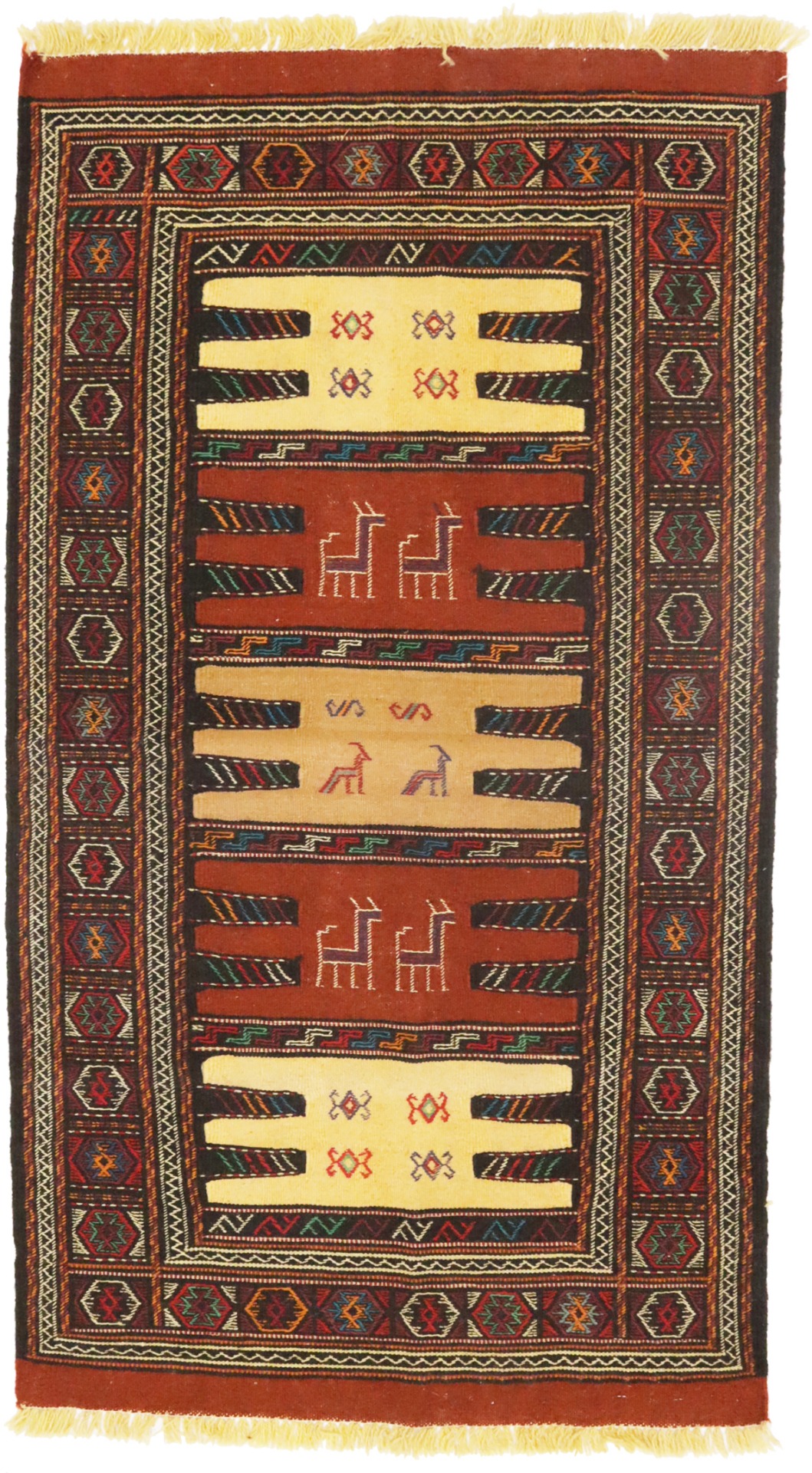 Burnt Orange Tribal 3X6 Sumak Herati Persian Rug