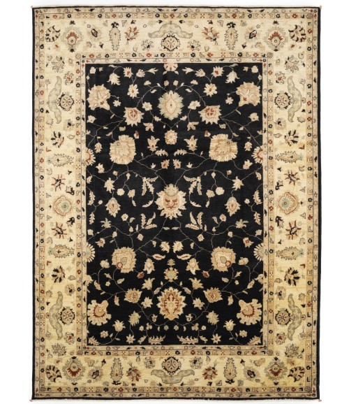 Black Floral Peshawar 9X12 Pakistan Oriental Rug