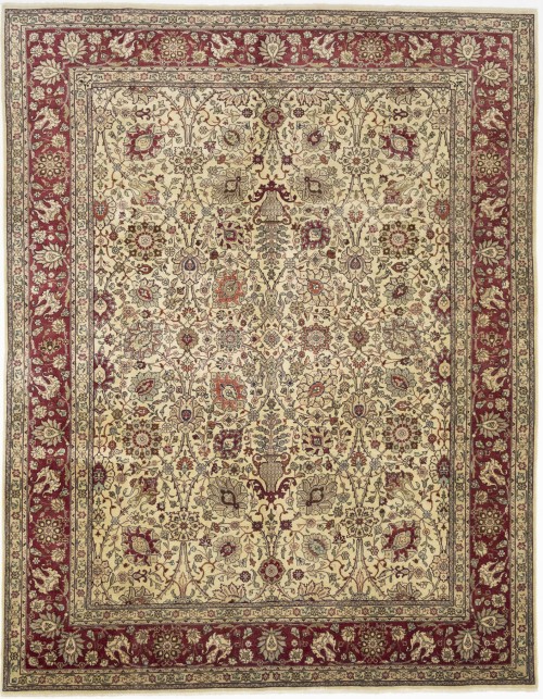 Semi Antique Floral Traditional 9X11'6 Vintage Oriental Rug