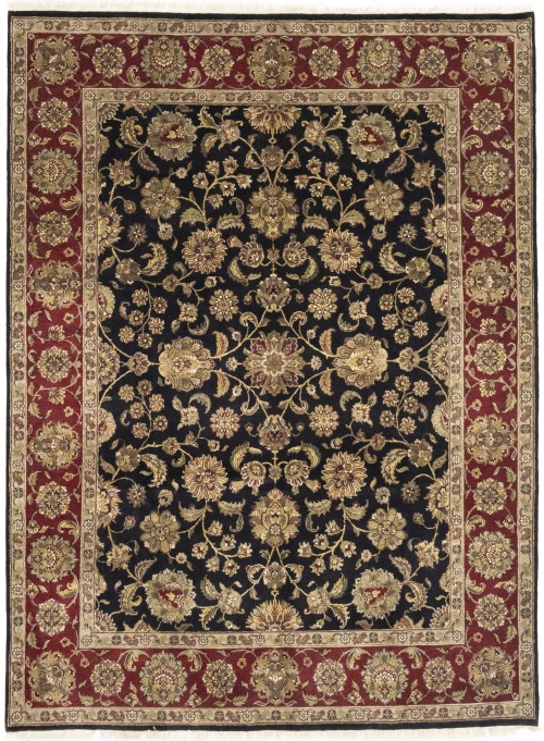 Black Floral Classic 9X12 Agra Jaipur Oriental Rug