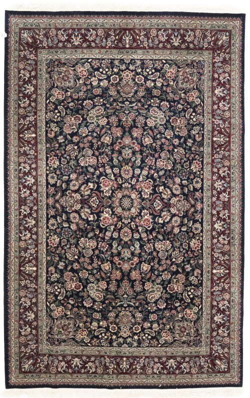 Dark Navy Floral Chinese Style 6X9 Modern Oriental Rug