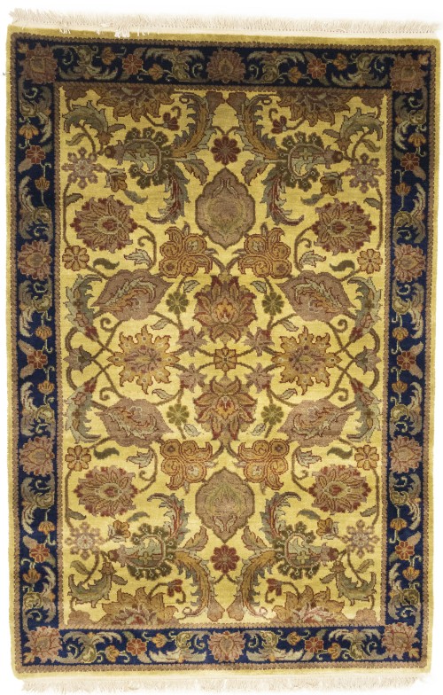 Golden Beige Floral Classic 4X6 Agra Jaipur Oriental Rug