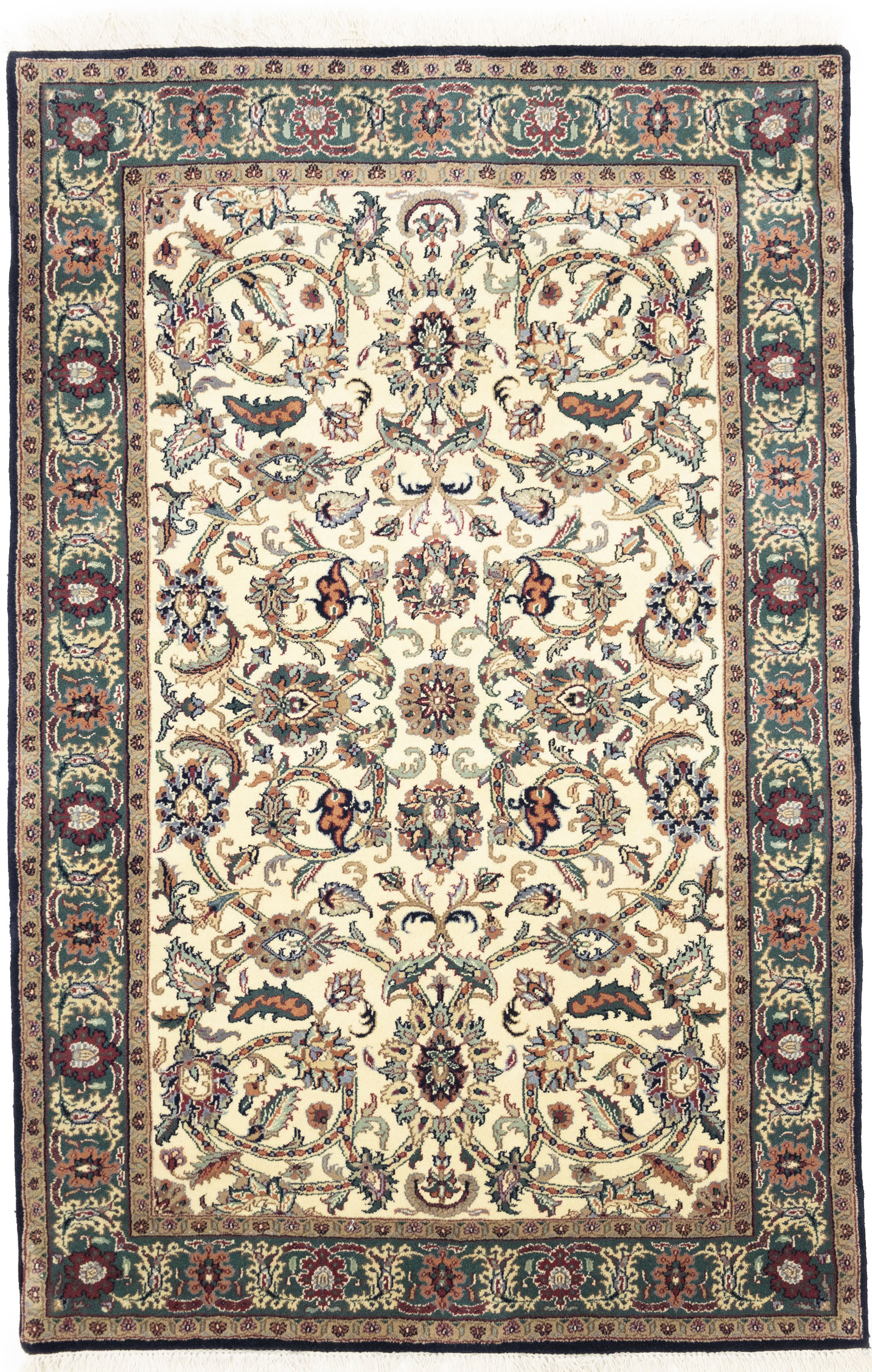 Cream Floral Classic 4X6 Agra Jaipur Oriental Rug