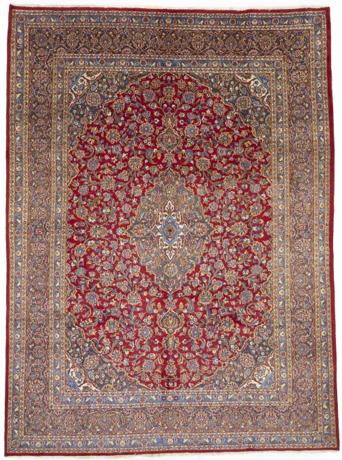 Vintage Red Traditional 10X13 Mashad Persian Rug