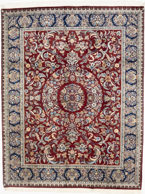 Red Floral 8X10 Indo-Kashan Oriental Rug