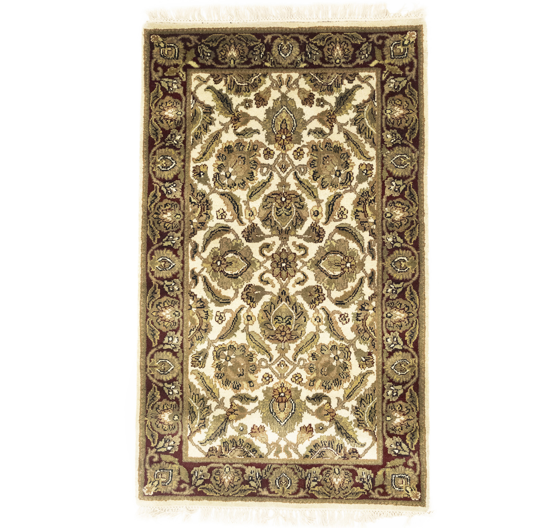 Cream Floral Classic 3X5 Agra Jaipur Oriental Rug