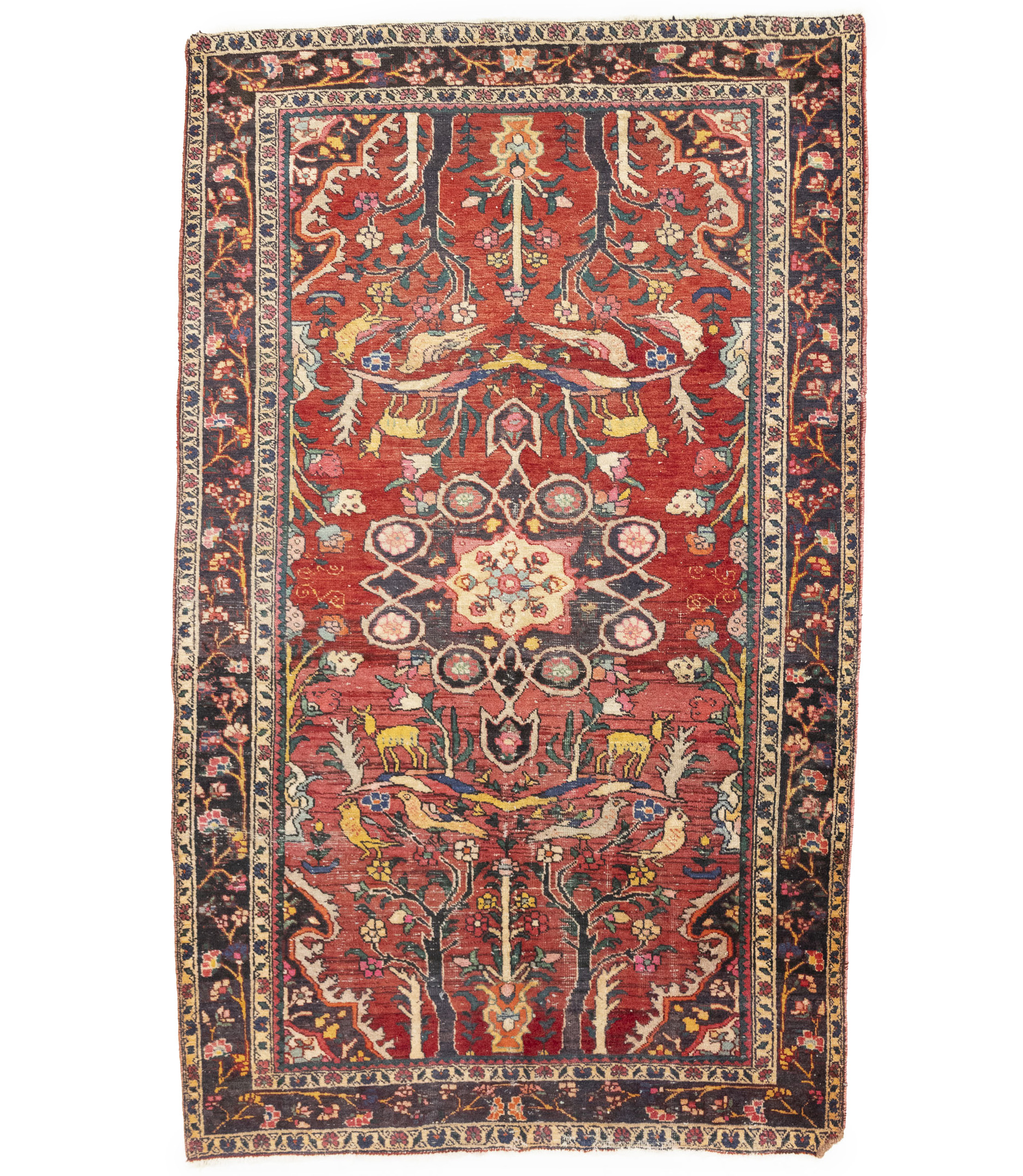 Semi Antique Red Floral Tribal 4X7 Hamedan Persian Rug