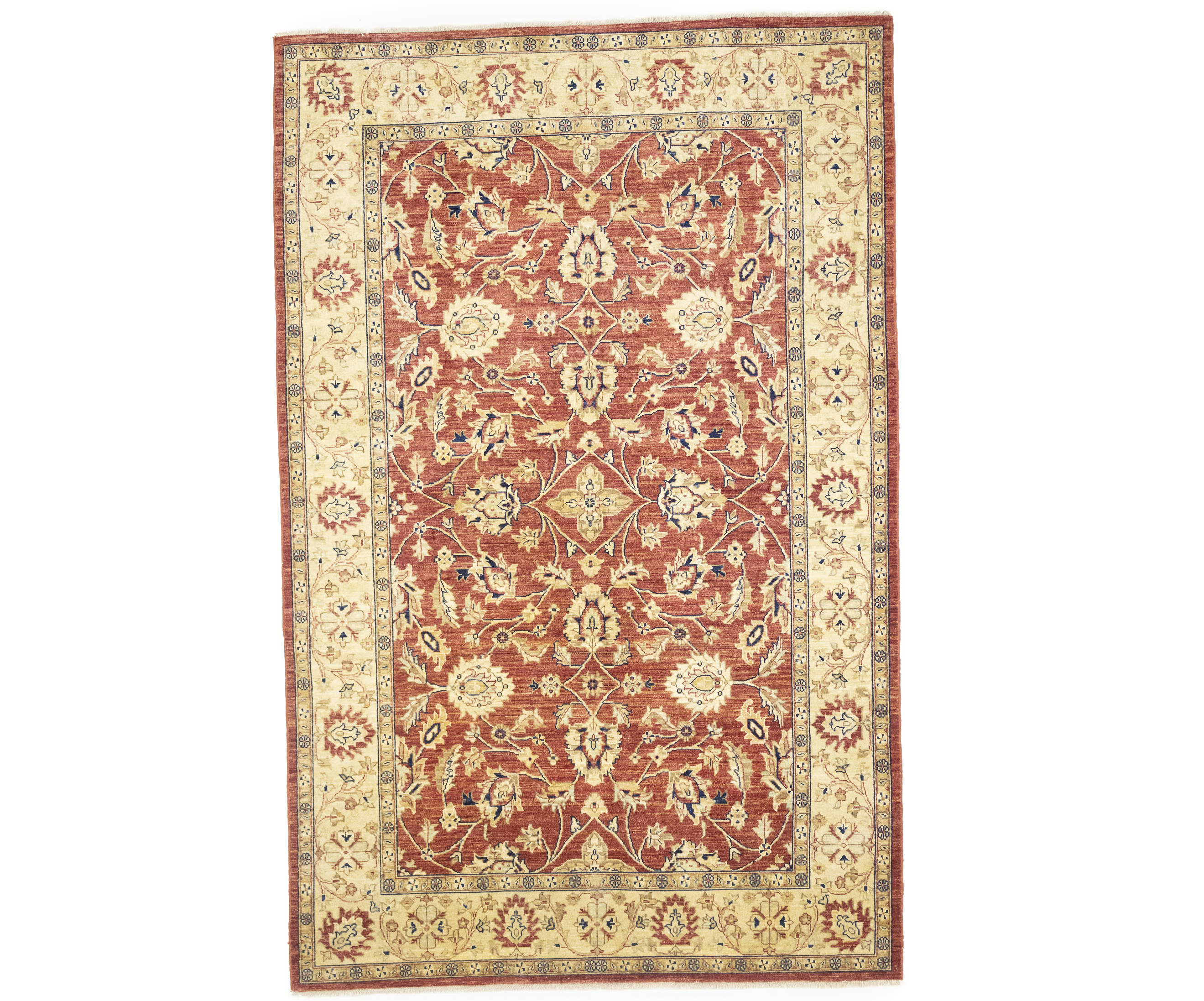 Rusty Red Floral 6X9 Oushak Oriental Rug