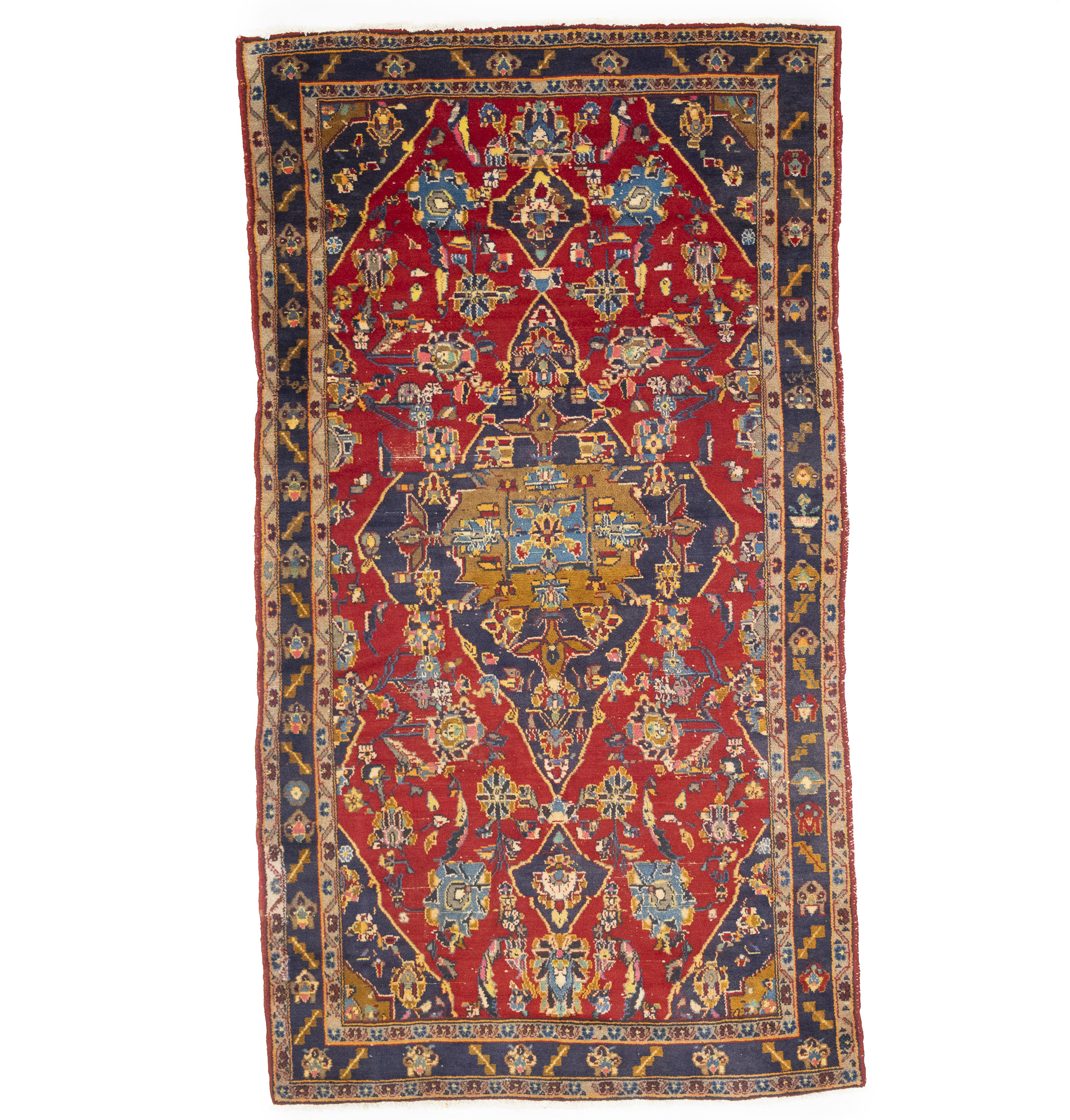 Semi Antique Red Floral Tribal 5X9'5 Hamedan Persian Rug