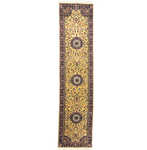 Golden Beige Floral 2'5X10'2 Oushak Oriental Runner Rug