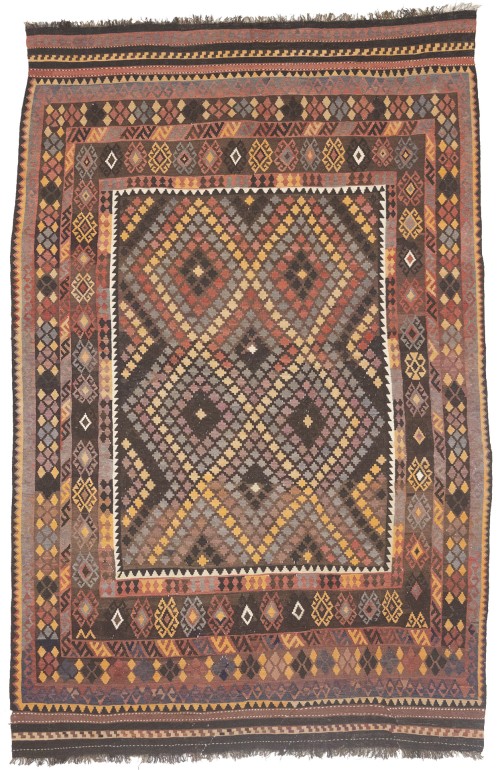 Multicolored Geometric Reversible 8'6X13 Kilim Oriental Rug