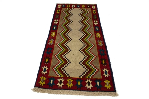 Vintage Multicolored Tribal 3X6 Shiraz Persian Rug