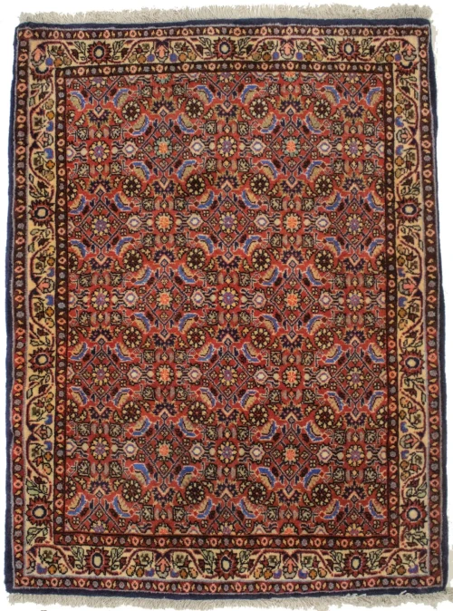 Orange Floral Tribal 2'5X3'3 Bidjar Persian Rug