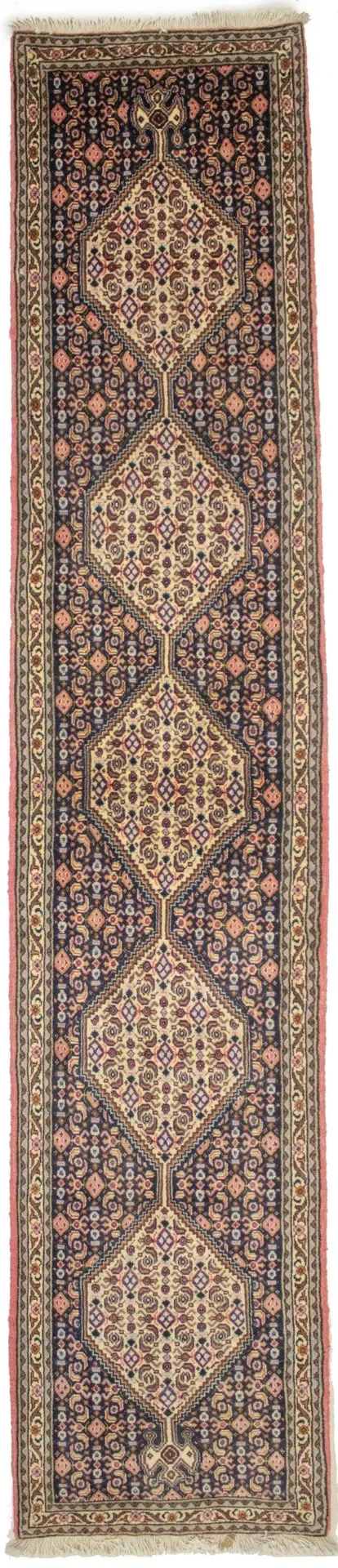 Vintage Floral Purple-navy 2X9 Bidjar Persian Runner Rug